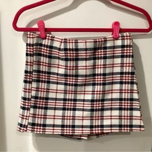Forever 21 Red/Blue/Beige Plaid Skort Girls Size 11/12 New W/O Tags